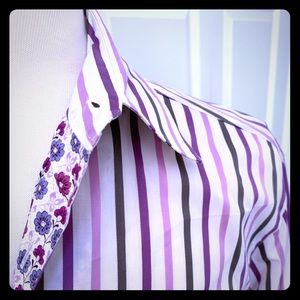 Ted Baker Men’s dress shirt- Purple Stripe
